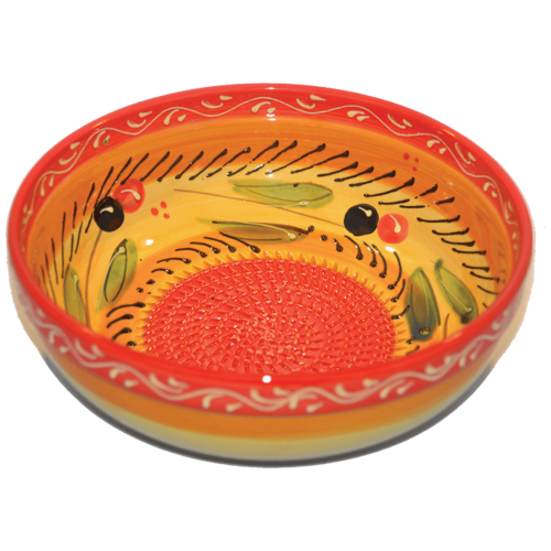 large Orange rasp bowl ceramic grater from spain